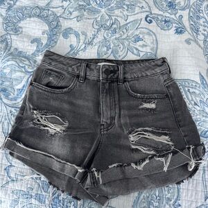 PacSun Charcoal Distressed Jean Shorts